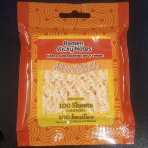 Ramen Sticky Notes - Fun Orange Memo Pad